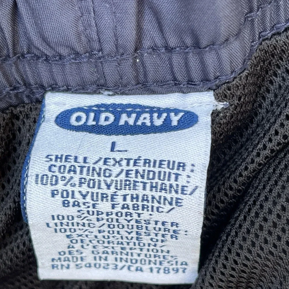 Vintage Old Navy Cargo Shorts Men's Large Blue Military Nylon Belted Y2k